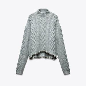 ZARA CABLE KNIT BOBBLE SWEATER NEW WITHOUT TAGS